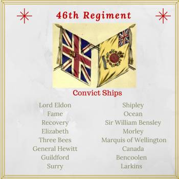 Convict Ships bringing detachments of the 46th regiment to Australia