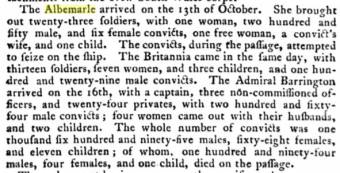 Arrival of the Albemarle in 1791