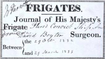Front page of David Boyter's Medical Journal of the voyage of the Andromeda