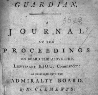 Journal of the proceedings on the Guardian, Commander Lieutenant Riou