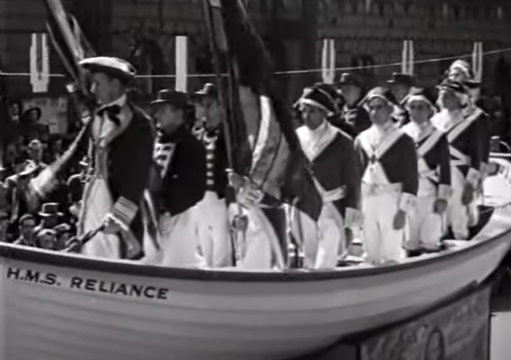Re-enactment of the landing of Lieut Shortland