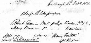 Marriage Banns Robert Green and Mary Price