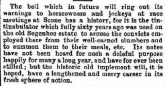 The old Segenhoe Bell - Maitland Weekly Mercury 13 April 1895