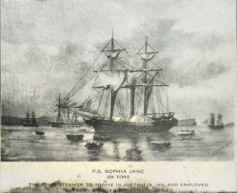 Sophia Jane, 256 Tons, The First Steamer to Arrive in Australia, 1831- Living Histories - Donated by E. Braggett
