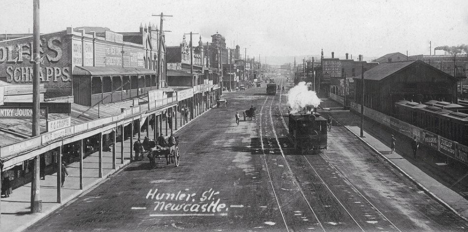Steam Tram in Hunter Street - Hunter Living Histories